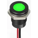 RS PRO Green Panel Mount Indicator 12V DC 20mA Lead Wire Termination Flush Bezel IP67 130-2293