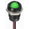RS PRO Green Panel Mount Indicator 24V DC 20mA Lead Wire Termination IP67 Prominent Bezel 130-2279