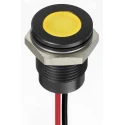 RS PRO Yellow Panel Mount Indicator 24V DC 20mA Lead Wire Termination IP67 Flush Bezel 130-2299