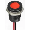 RS PRO Red Panel Mount Indicator 24V DC 20mA Lead Wire Termination IP67 Flush 130-2297