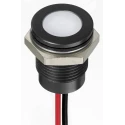 RS PRO White Panel Mount Indicator, 24V DC, 20mA, Lead Wire Termination, IP67, Flush Bezel 130-2301