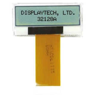 Displaytech Graphic LED LCD Monochrome Display 128 x 32 Pixel Resolution White on Black 32128A-FC-BW-3