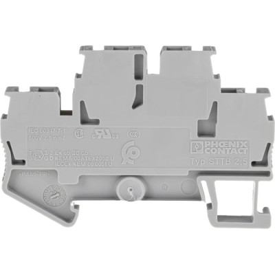 Phoenix Contact Double Level Terminal Block Grey 0.08mm² to 4 mm² Wire Size 22A 500V STTB 2.5 Series 3031270