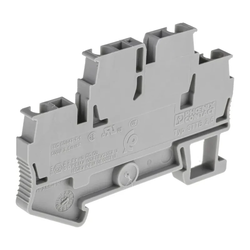 Phoenix Contact Double Level Terminal Block Grey 0.08mm² to 4 mm² Wire Size 22A 500V STTB 2.5 Series 3031270