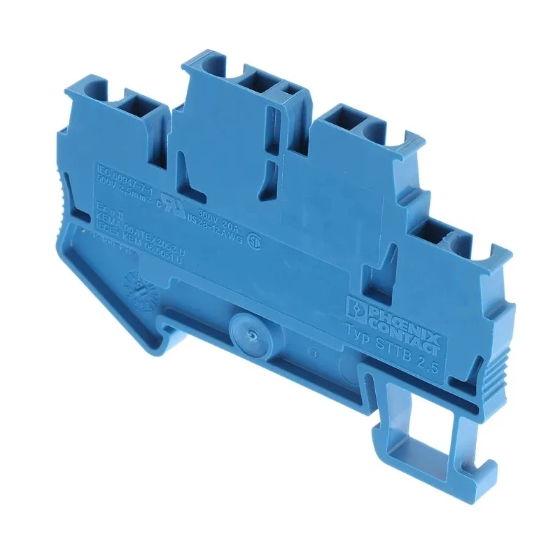 Phoenix Contact Double Level Terminal Block Blue 0.08mm² to 4 mm² 22A 500V Spring Cage Termination 3031283