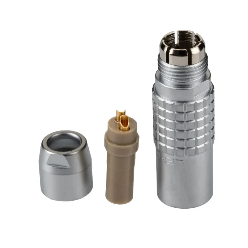 LEMO 2 Contacts Cable Socket Female Circular Connector IP50 Brass Housing PHG.1B.302.CLLD62