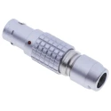 LEMO Circular Connector, 4 Contacts, Cable Mount, 12 mm Size, Plug Male, IP50 Protection, Brass Housing FGG.1B.304.CLAD62