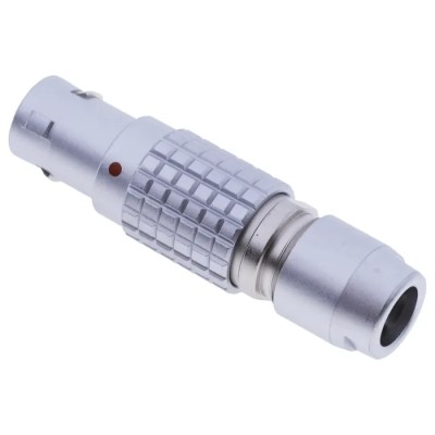 LEMO Circular Connector, 4 Contacts, Cable Mount, 12 mm Size, Plug Male, IP50 Protection, Brass Housing FGG.1B.304.CLAD62