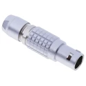 LEMO Circular Connector, 4 Contacts, Cable Mount, 12 mm Size, Plug Male, IP50 Protection, Brass Housing FGG.1B.304.CLAD62