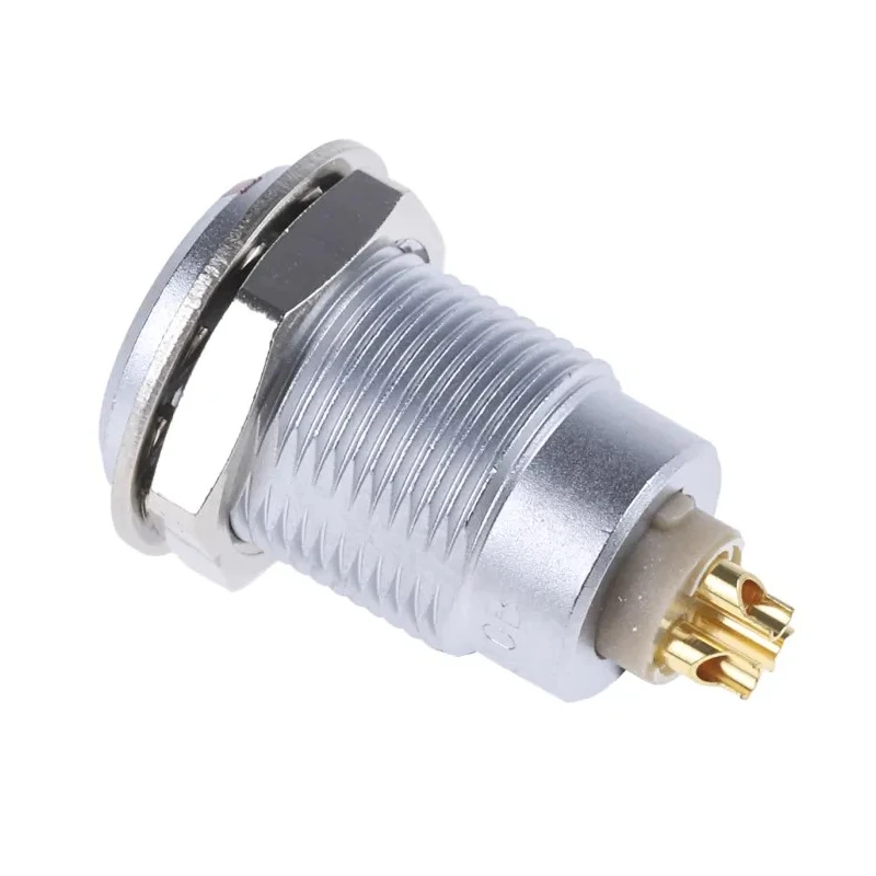 LEMO Circular Connector Panel Mount 3 Contacts Socket Female 10 mm 1700V Brass Housing Gold Plated Contacts EGG.0B.303.CLL