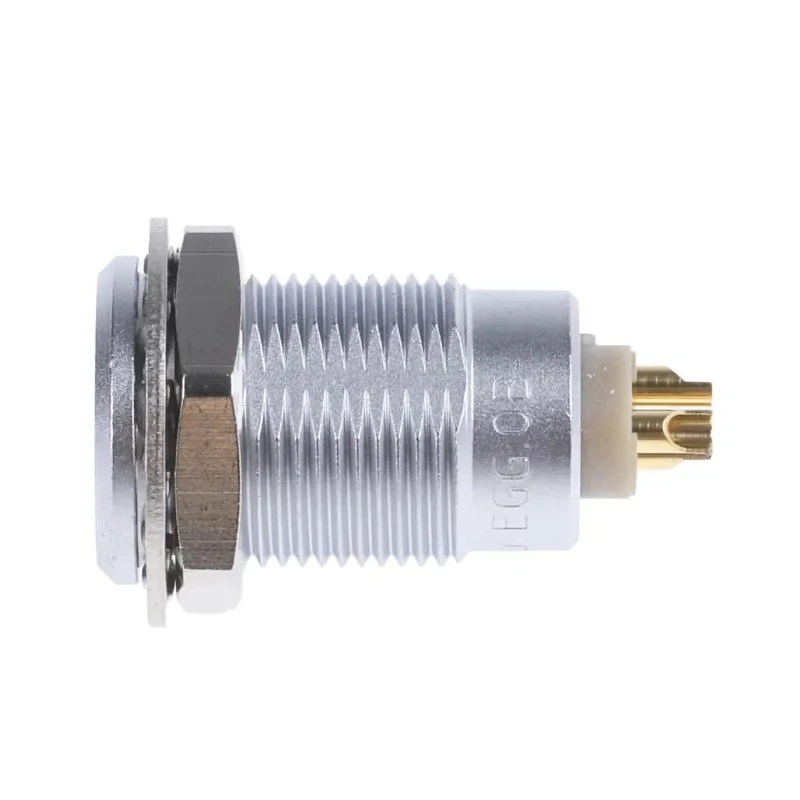LEMO Circular Connector Panel Mount 3 Contacts Socket Female 10 mm 1700V Brass Housing Gold Plated Contacts EGG.0B.303.CLL