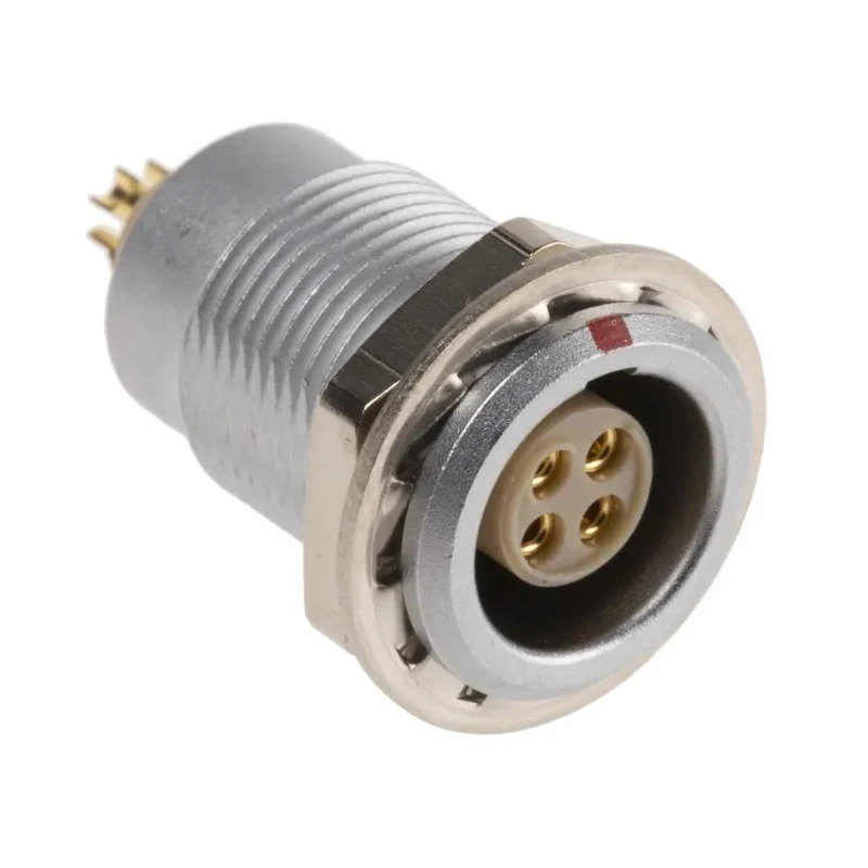 LEMO Circular Connector 4 Contacts Panel Mount 10 mm Connector Socket Female IP50 0B Series EGG.0B.304.CLL