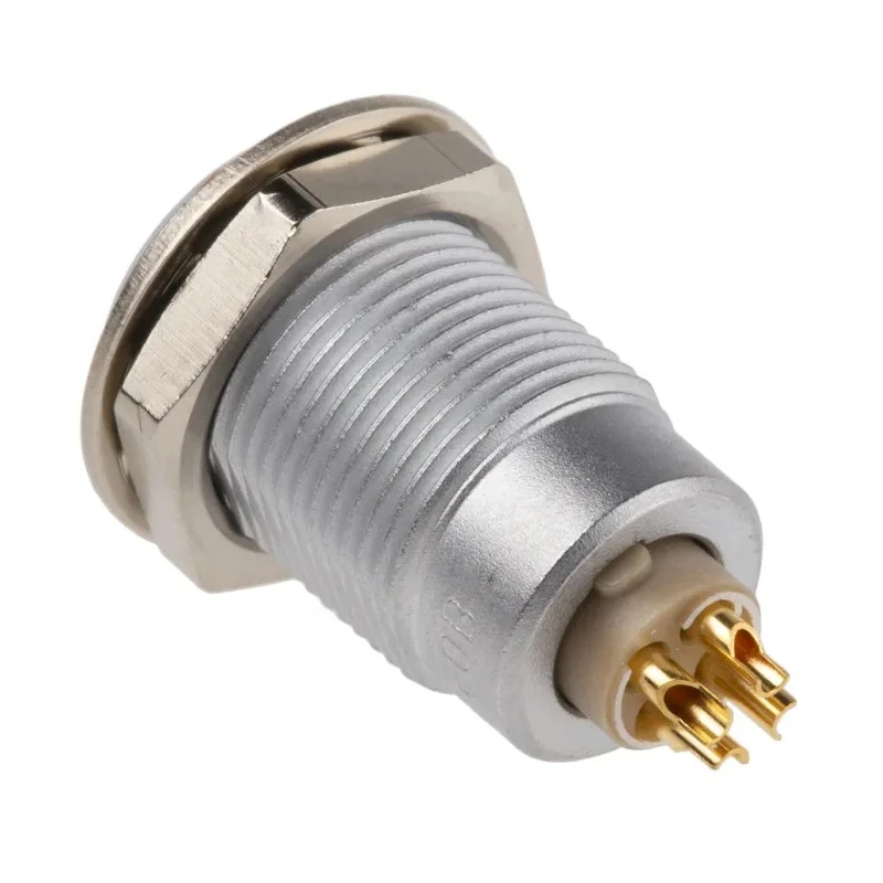 LEMO Circular Connector 4 Contacts Panel Mount 10 mm Connector Socket Female IP50 0B Series EGG.0B.304.CLL