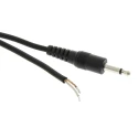 Switchcraft Auxiliary Cable 3.5 mm Mono Jack Male to Unterminated, Black Jacket 1.98 m Length 32HR07884X