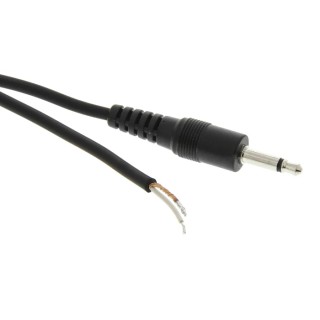 Switchcraft Auxiliary Cable 3.5 mm Mono Jack Male to Unterminated, Black Jacket 1.98 m Length 32HR07884X