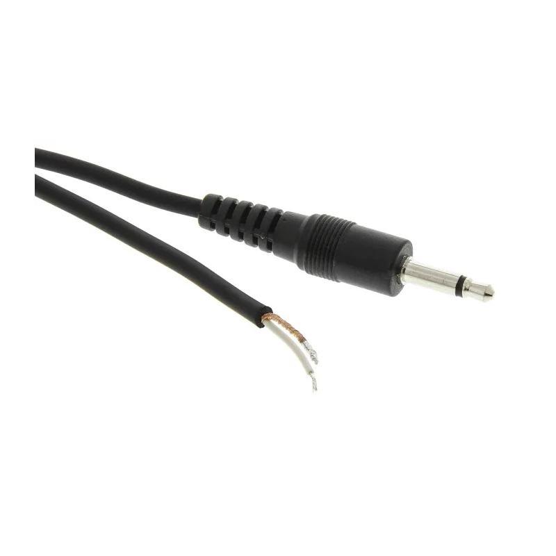 Switchcraft Auxiliary Cable 3.5 mm Mono Jack Male to Unterminated, Black Jacket 1.98 m Length 32HR07884X