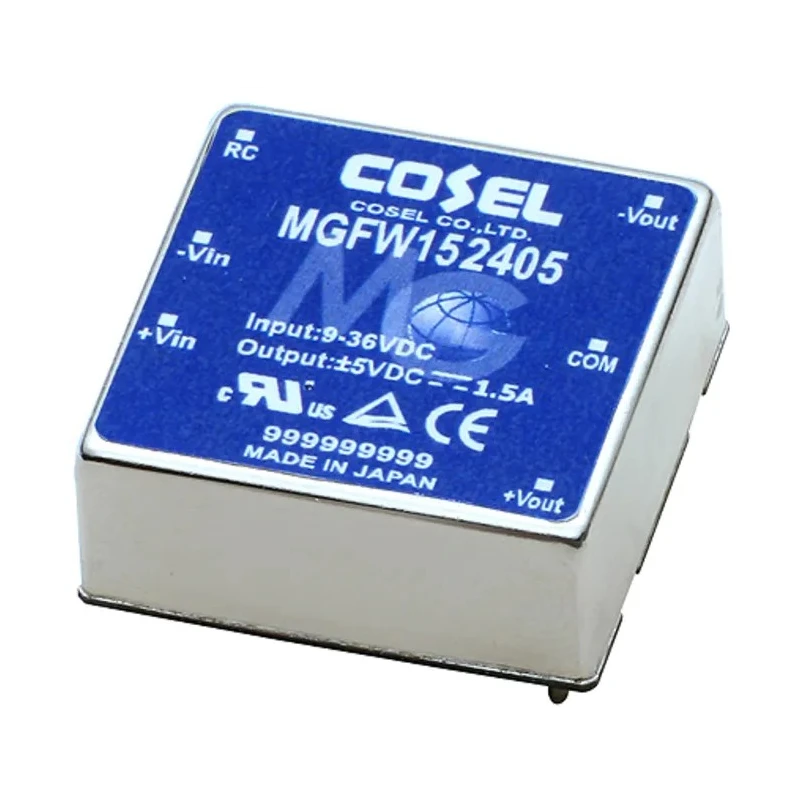 Cosel DC/DC Converter 5 V dc, -5 V dc, 1.5 A Output Current, 24 V dc Input, 15 W Power, PCB Mount, Max MGFW152405-R