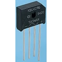 Vishay Bridge Rectifier, Through Hole, 200 V Peak Reverse Voltage, 200 A Peak Surge Current, 4-Pin Single KBU4D-E4/51