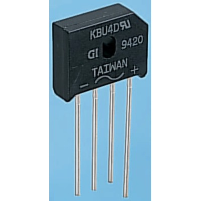 Vishay Bridge Rectifier 400 V 200 A, 4-Pin Through Hole KBU4G-E4/51