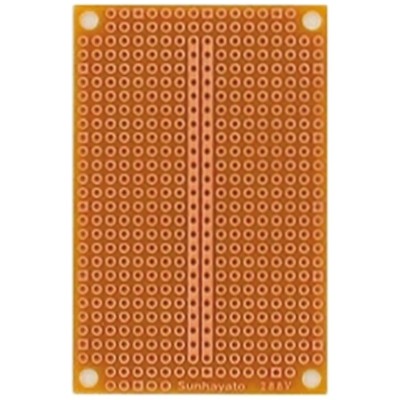 Sunhayato Matrix Board FR1 1 mm Holes, 2.54 mm Pitch, 72 mm Length, 47 mm Width, 1.6 mm Thickness ICB-288V