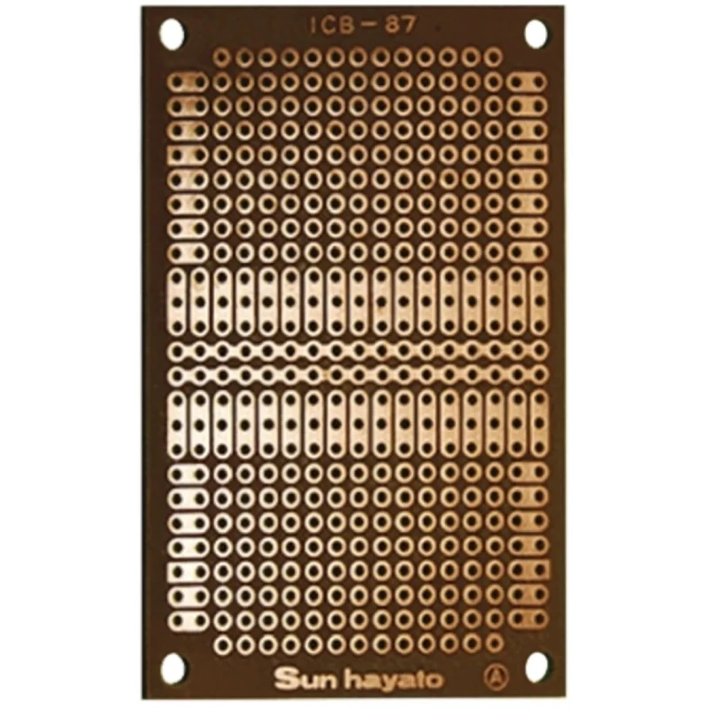 Sunhayato Matrix Board FR1 with 1 mm Holes, 2.54 mm Pitch, 72 mm x 47 mm ICB-87