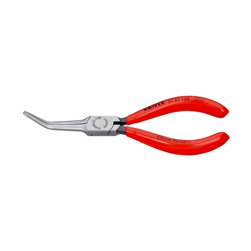 Knipex Long Nose Plier 160mm Overall, 55mm Jaw Chrome Vanadium Steel Polished Handle Plastic Coated 31 21 160