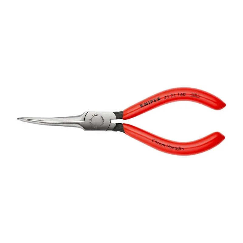 Knipex Long Nose Plier 160mm Overall, 55mm Jaw Chrome Vanadium Steel Polished Handle Plastic Coated 31 21 160