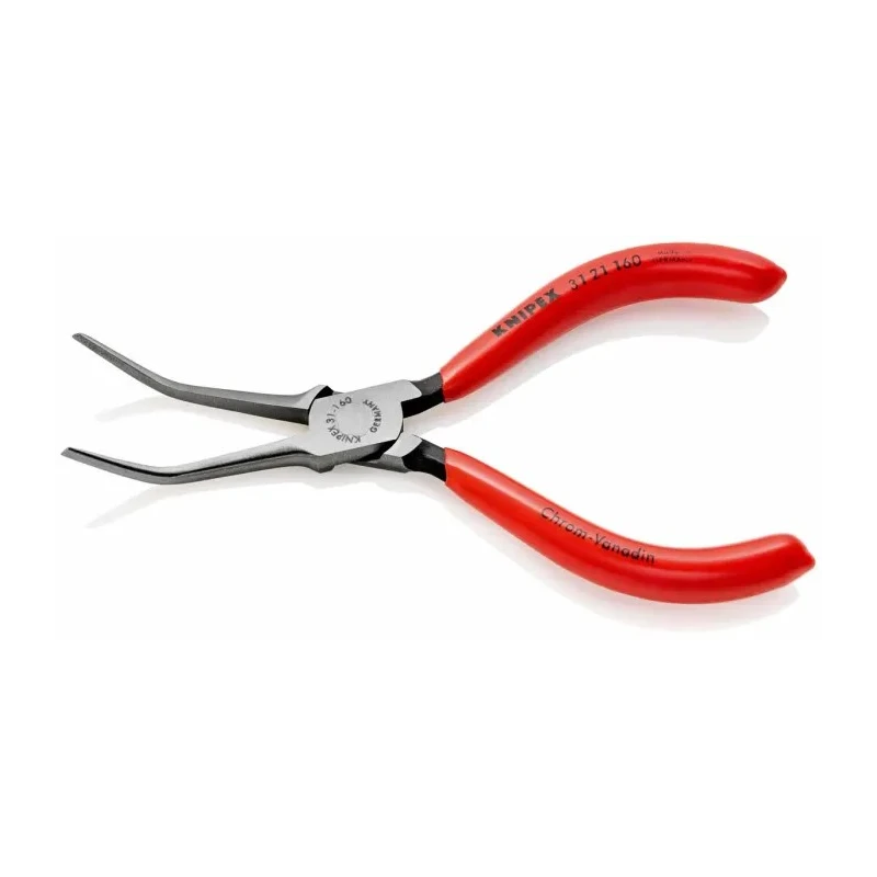 Knipex Long Nose Plier 160mm Overall, 55mm Jaw Chrome Vanadium Steel Polished Handle Plastic Coated 31 21 160