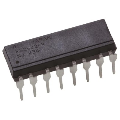 Renesas Electronics DC Input 4-Channel Optocoupler Through Hole 16-Pin PDIP PS2502-4-A