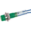 CAMDENBOSS Green Panel Mount Indicator 515 Series, 6.4 mm Mount Hole, Lead Wire Termination, 125V IND515205-125-T/GRN