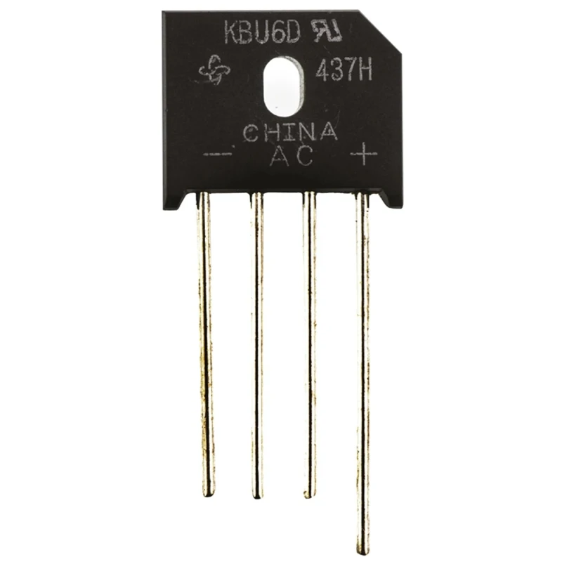 Vishay Bridge Rectifier, 200 V Peak Reverse Voltage, 250 A Peak Surge Current, 4-Pin Through Hole KBU6D-E4/51