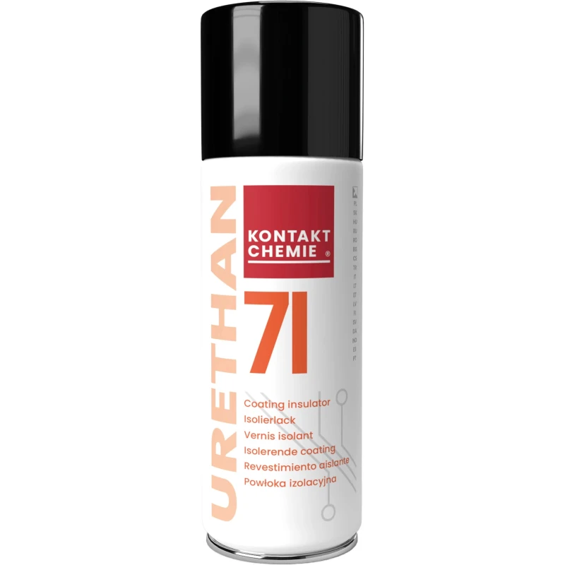 Kontakt Chemie Transparent Urethane PCB Coating 200 ml Aerosol, Dielectric Strength 40kV/mm, Operating Temperature 75009