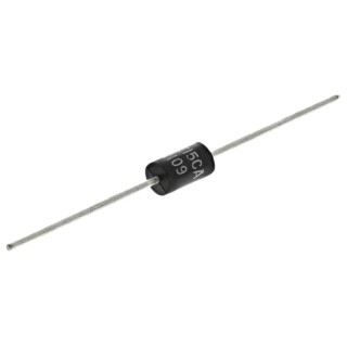 Vishay 1-Element Bi-Directional TVS Diode, 1500 W Peak Pulse Power, 2-Pin, Through Hole Mount 1.5KE15CA-E3/54