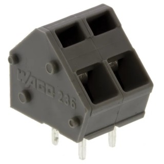 WAGO 236 Series PCB Terminal Block, 2-Contact, 5.08 mm Pitch, 1 Row 236-402
