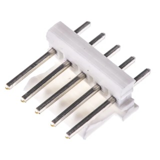 TE Connectivity MTA-100 Series 2.54 mm Pitch Straight Through Hole Pin Header, 5 Contacts, 1 Row, Unshrouded 640456-5