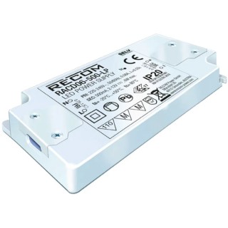 Recom IP20 1 Output LED Driver, 2V dc to 9V dc, 6W Power, 700mA Constant Current AC-DC Enclosed Driver RACD06-700-LP