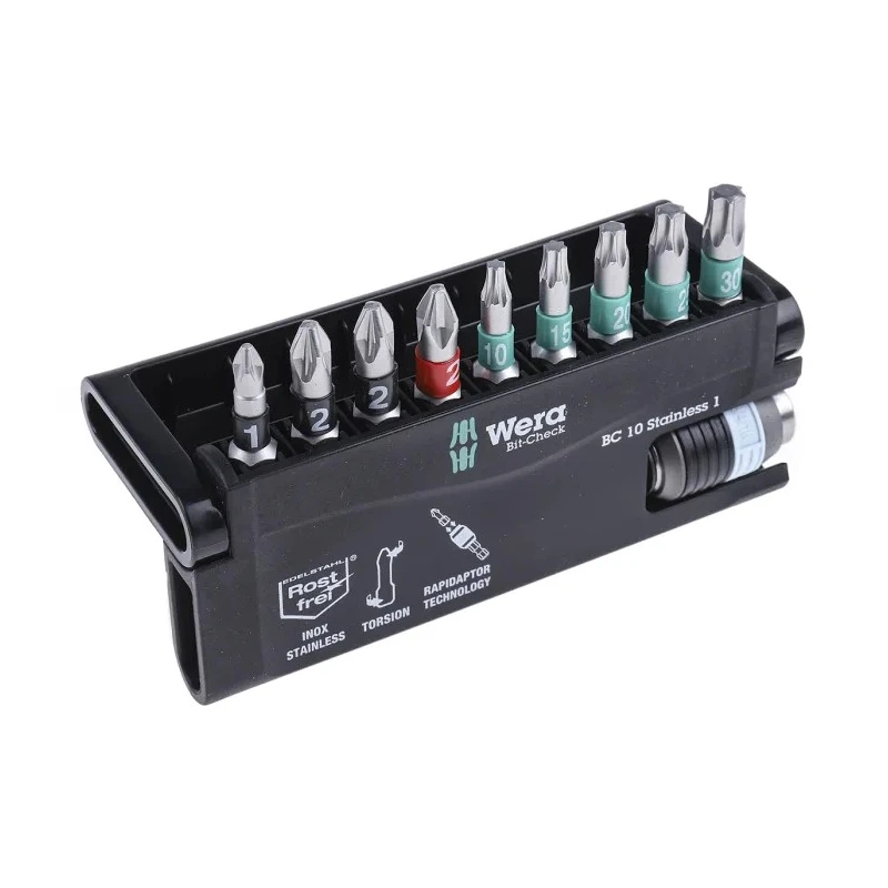 Wera Hex, Hex, Phillips, Pozidriv, Torx Screwdriver Bit Set, 10 Pieces 05071110001