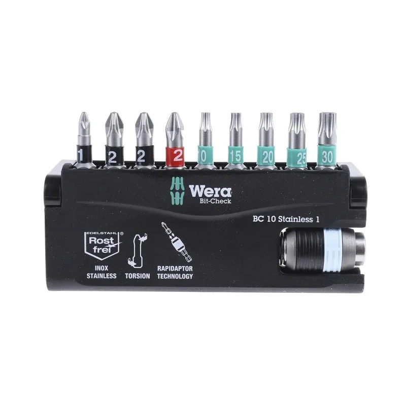 Wera Hex, Hex, Phillips, Pozidriv, Torx Screwdriver Bit Set, 10 Pieces 05071110001