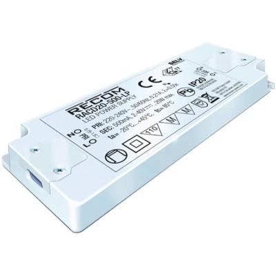 Recom LED Driver, 1 Output, 2 V DC to 31 V DC, 22 W, 700 mA Constant Current, IP20 RACD20-700-LP