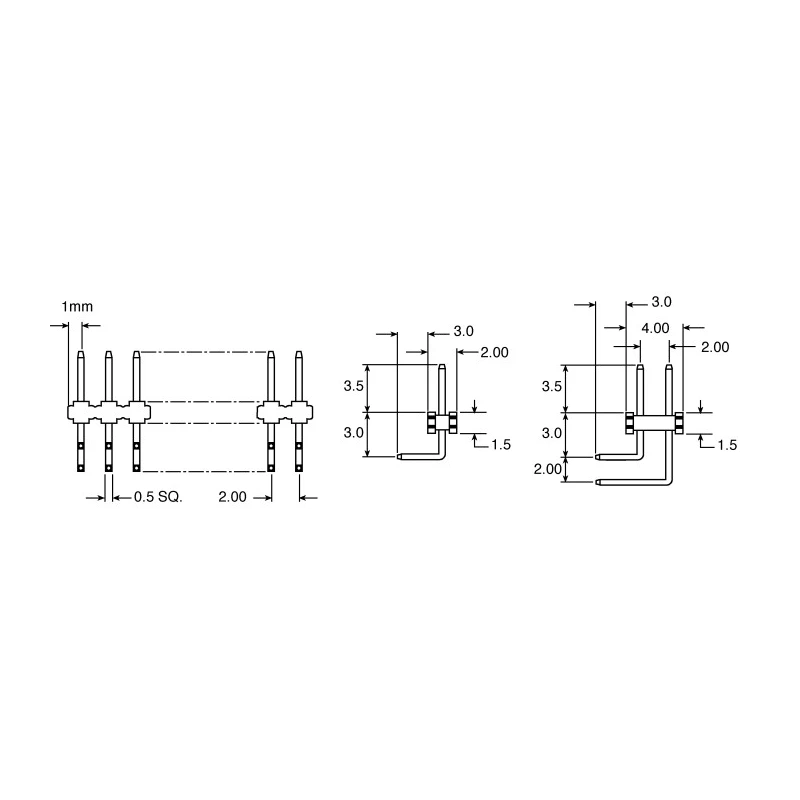 HARWIN M22 Series Right Angle Through Hole Pin Header, 12 Contacts, 2 mm Pitch, 1 Row, Unshrouded M22-2031205