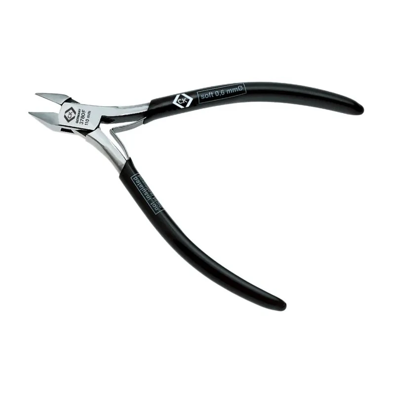 CK Full Flush Side Cutter with 9mm Jaw Width, 110mm Overall Length, Alloy Steel Jaw, Bi-Metal Handle T3780F