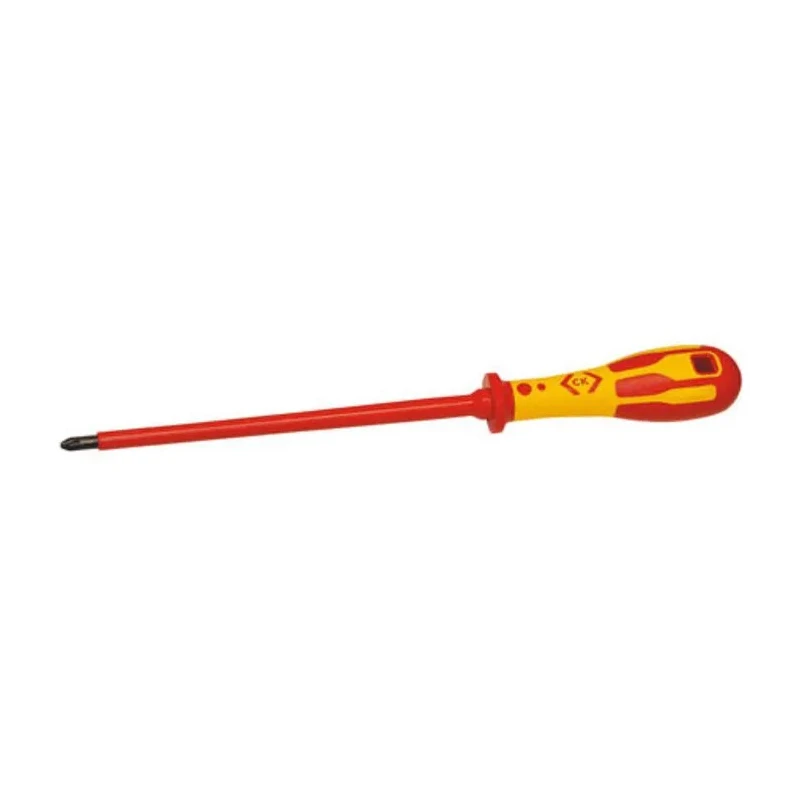 CK Insulated Screwdriver PZ2 Tip 200 mm Blade Chrome Vanadium Steel VDE/1000V Approved 320mm Overall T49143-2200