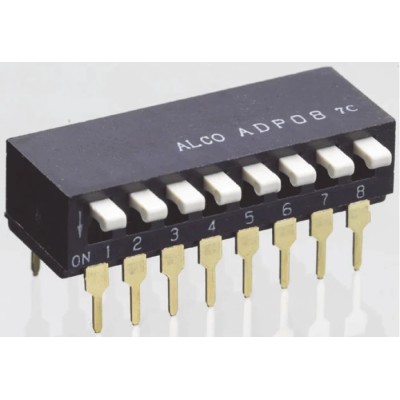 TE Connectivity Piano Rotary Coded DIP Switch Through Hole ADP0804