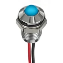 RS PRO Blue Panel Mount Indicator 12V DC 20mA Lead Wire Termination IP67 Prominent Bezel 132-9106
