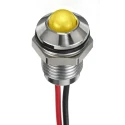 RS PRO Yellow Panel Mount Indicator 24V dc 20mA Lead Wire Termination IP67 Prominent Bezel 132-9110