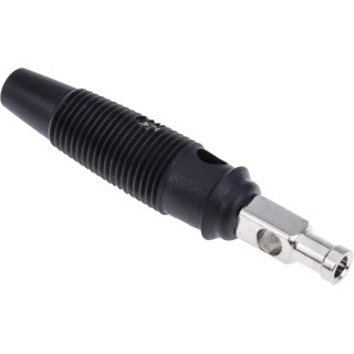 Hirschmann Test & Measurement Black Male Banana Plug 4 mm Connector Solder Termination 60V dc 30A Nickel Plating 930727100