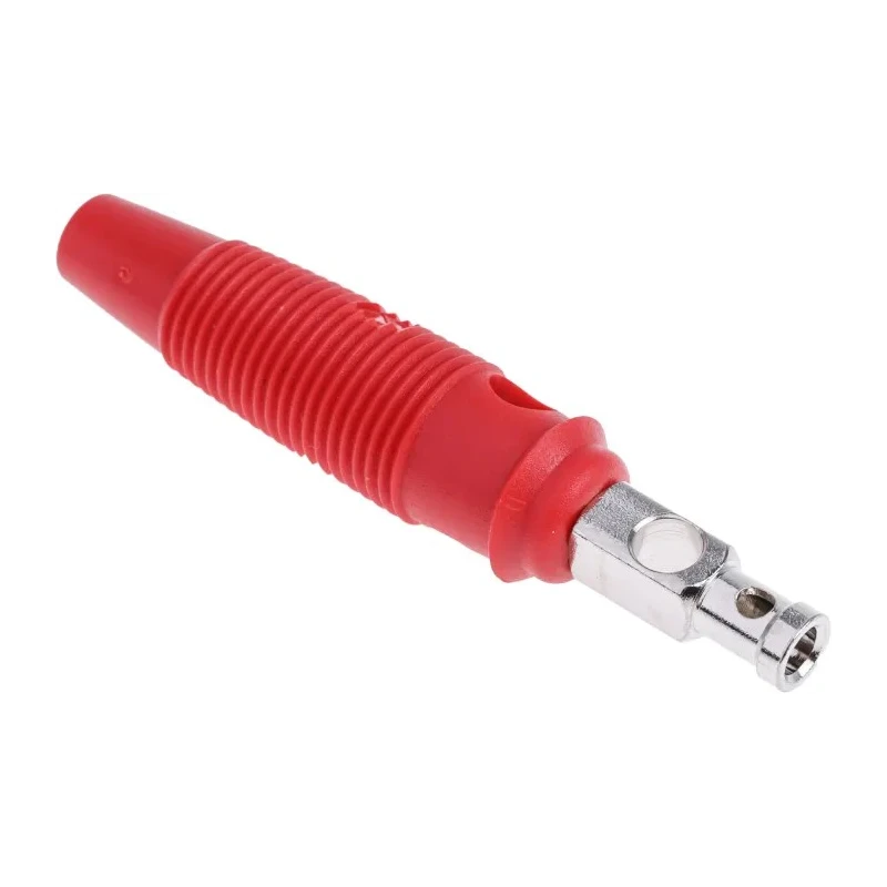 Hirschmann Test & Measurement Red Male Banana Plug 4 mm Connector 60V DC 30A Solder Termination Nickel Plating 930727101