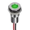 RS PRO Green Panel Mount Indicator 12V dc 20mA Lead Wire Termination IP67 Flush Silver Bezel 132-9119