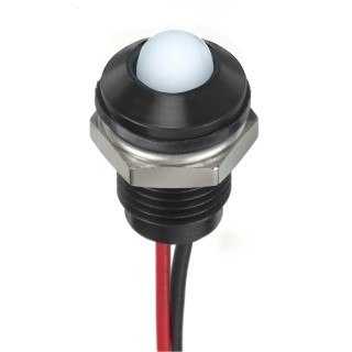 RS PRO White Panel Mount Indicator 24V DC 20mA Lead Wire Termination IP67 Prominent Bezel 132-9142