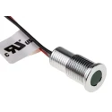 RS PRO Green Panel Mount Indicator 24V dc 20mA Lead Wire Termination IP67 Flush Bezel 132-9124